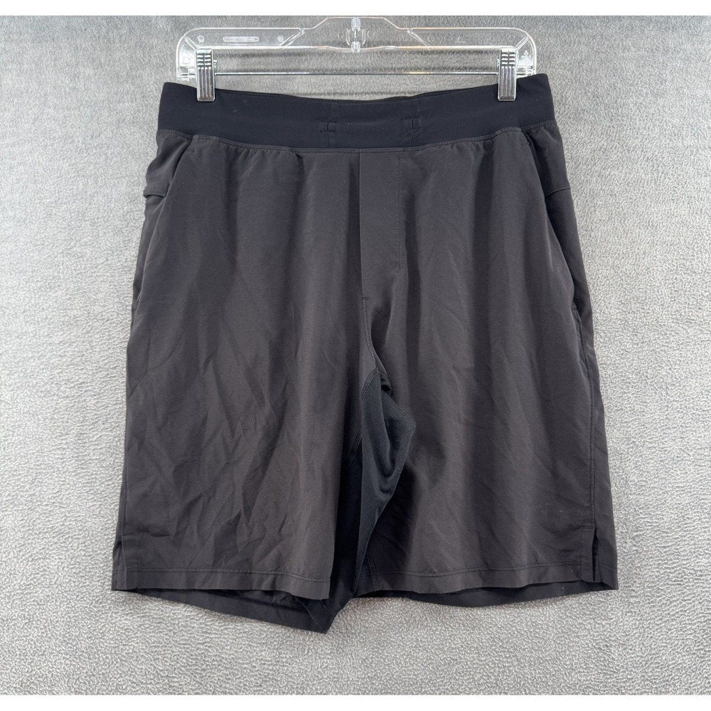 Lululemon Shorts Mens Medium Black 9 In Inseam Athletic Zip Pockets Gym Training